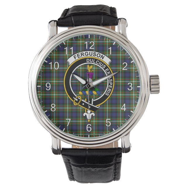 Classic Timeless Clan Ferguson Modern Tartan Abzei Armbanduhr (Vorderseite)