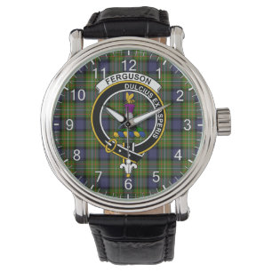 Classic Timeless Clan Ferguson Tartan Abzeichen Ka Armbanduhr