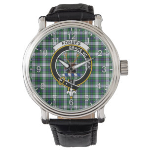 Classic Timeless Clan Forbes Dress Tartan Abzeiche Armbanduhr