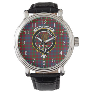 Classic Timeless Clan Fotheringham Tartan Abzeiche Armbanduhr