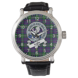 Classic Timeless Clan Inglis Abzeichen Tartan Watc Armbanduhr