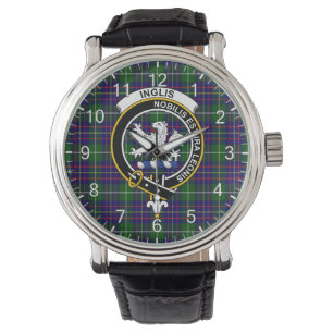 Classic Timeless Clan Inglis Tartan Abzeichen Kari Armbanduhr