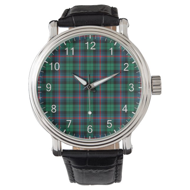 Classic Timeless Clan Urquhart Modern Tartan Karie Armbanduhr (Vorderseite)