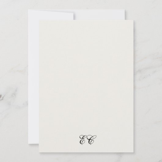 Classic Timeless Ivory Calligraphy Wedding Einladung (Rückseite)