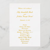 Classic Timeless Wedding Program Folieneinladung (Vorderseite)