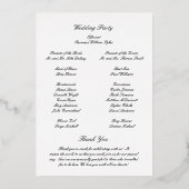 Classic Timeless Wedding Program Folieneinladung (Rückseite)