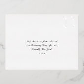 Classic Timeless Wedding RSVP Folie Einladungspostkarte (Rückseite)