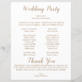 Classic Timeline Wedding Program (Rückseite)