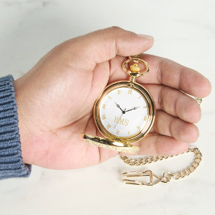 Classic Timepiece White Gold Mit Monogramm Pocket Armbanduhr