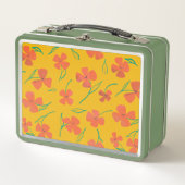 Classic Tin Lunchbox mit hellrot-orangefarbener Bl (Vorderseite)