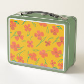Classic Tin Lunchbox mit hellrot-orangefarbener Bl (Rückseite)