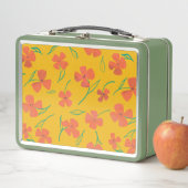 Classic Tin Lunchbox mit hellrot-orangefarbener Bl (Beispiel)
