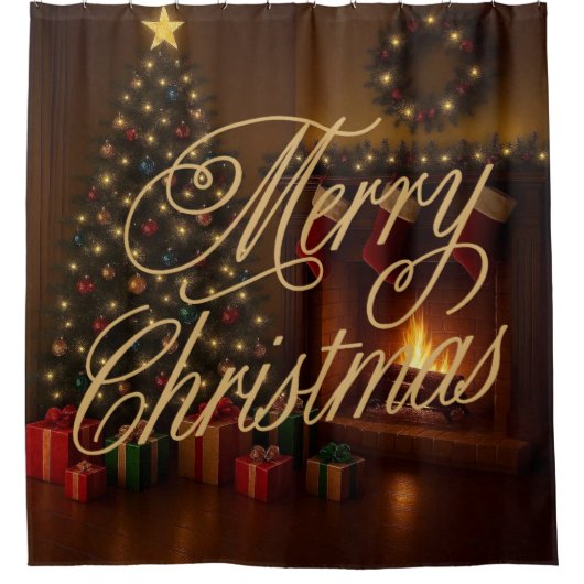 Classic, traditional Merry Christmas  Duschvorhang (Vorderseite)