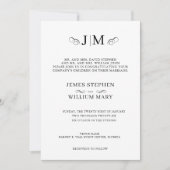 Classic Traditional Monogram Calligraphy Wedding Einladung (Vorderseite)