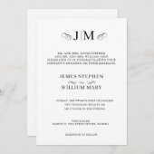 Classic Traditional Monogram Calligraphy Wedding Einladung (Vorne/Hinten)