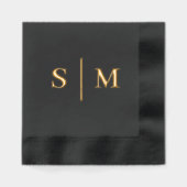 Classic Traditional Monogram Wedding Servietten Mit Folie (Vorderseite)