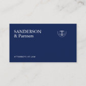 Classic traditional navy blue law firm attorney  visitenkarte (Vorderseite)