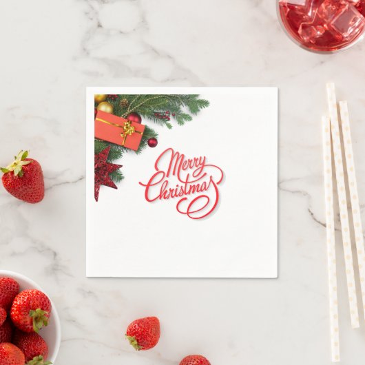 Classic Traditional Red & Green Elegant Serviette (Beispiel)