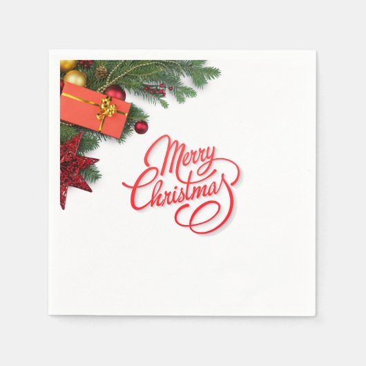 Classic Traditional Red & Green Elegant Serviette (Vorderseite)