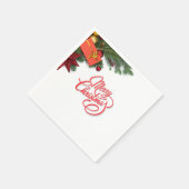 Classic Traditional Red & Green Elegant Serviette (Ecke)