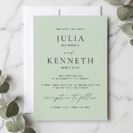 Classic Traditional Sage Green Wedding Einladung