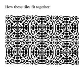 Classic Traditional Stylish Abstract Black & White Fliese