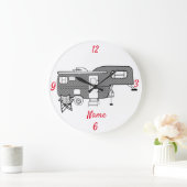 Classic Trailer Caravan Thunder_Cove Große Wanduhr (Zuhause)