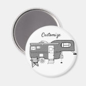 Classic Trailer Caravan Thunder_Cove Magnet (Vorderseite/Rückseite)