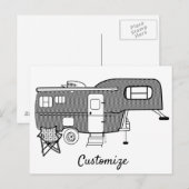 Classic Trailer Caravan Thunder_Cove Postkarte (Vorne/Hinten)