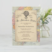 Classic Travel Worl Baby Shower Invitation Einladung (Stehend Vorderseite)