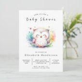 Classic Trees Owl Baby Dusche Einladung (Stehend Vorderseite)