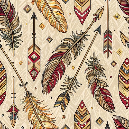 Classic Tribal Towel Personalized Feathers Accent Geschirrtuch