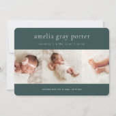 Classic Trio | Foto Collage Birth Ankündigung (Vorderseite)