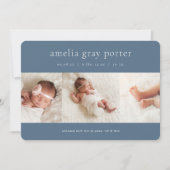 Classic Trio | Foto Collage Birth Ankündigung (Vorderseite)