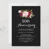 Classic Tropical Black 50. Hochzeitstag Einladung (Vorderseite)