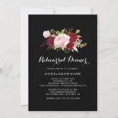 Classic Tropical Black Burgundy Probe Dinner Einladung (Vorderseite)