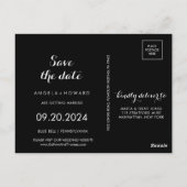 Classic Tropical Black Burgundy Save the Date Card Postkarte (Rückseite)