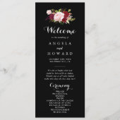 Classic Tropical Black Burgundy Wedding Program Programm (Vorderseite)
