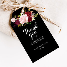 Classic Tropical Black und Burgund Vielen Dank Geschenkanhänger