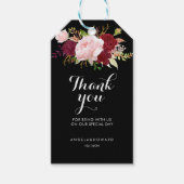 Classic Tropical Black und Burgund Vielen Dank Geschenkanhänger (Vorderseite)