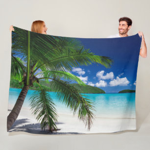 Classic Tropical Island Beach Paradies Fleecedecke