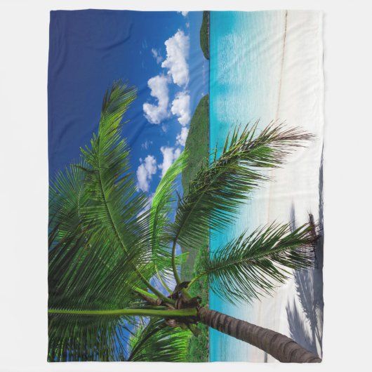 Classic Tropical Island Beach Paradies Fleecedecke (Vorderseite)