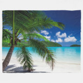 Classic Tropical Island Beach Paradies Fleecedecke (Vorderseite (Horizontal))