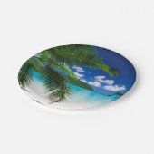 Classic Tropical Island Beach Paradies Pappteller (Schrägansicht)