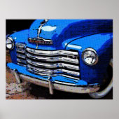 Classic Truck Art Print, Old Blue Chevy Truck Poster (Vorne)