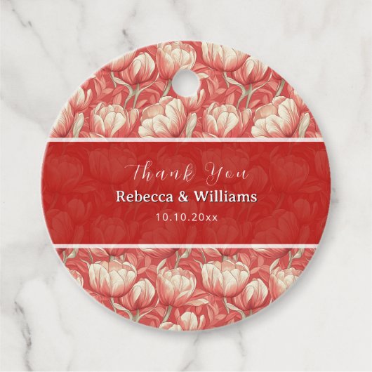 Classic Tulip Aesthetic Countryside Wedding Geschenkanhänger (Vorderseite)