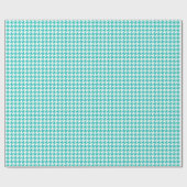 Classic Turquoise and White Houndstooth Pattern Geschenkpapier (Flach)