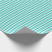 Classic Turquoise and White Houndstooth Pattern Geschenkpapier (Ecke)