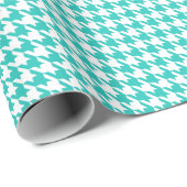Classic Turquoise and White Houndstooth Pattern  Geschenkpapier (Rolleneckpunkt)