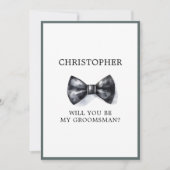 Classic Tuxedo Wedding Trauzeuge Request Card Einladung (Vorderseite)